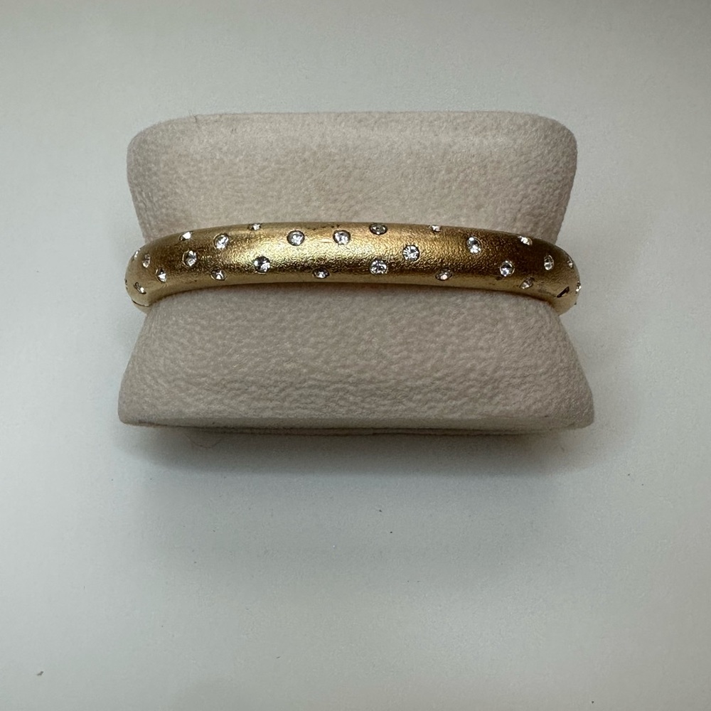 Vintage Swarovski brushed gold bangle.